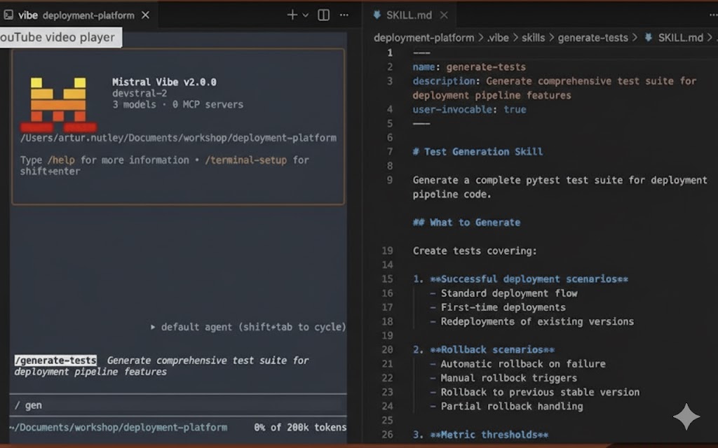 Mistral Vibe 2.0 terminálové okno